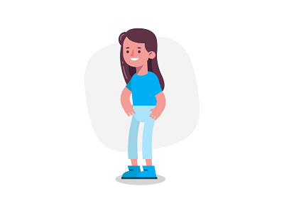 Girl character character design illustration minimalism vector