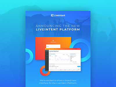 New LiveIntent Platform blue design email gradient graphic interface layout orange platform ui web