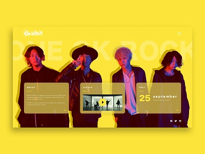 ONE OK ROCK Artist Homepage artist design graphic japanese music musician photography tile typography video web yellow