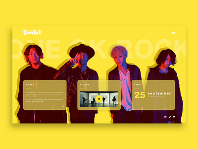ONE OK ROCK Artist Homepage artist design graphic japanese music musician photography tile typography video web yellow