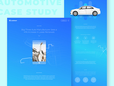 Automotive Case Study automotive blue car case study device digital gradient marketing ui ux web web design