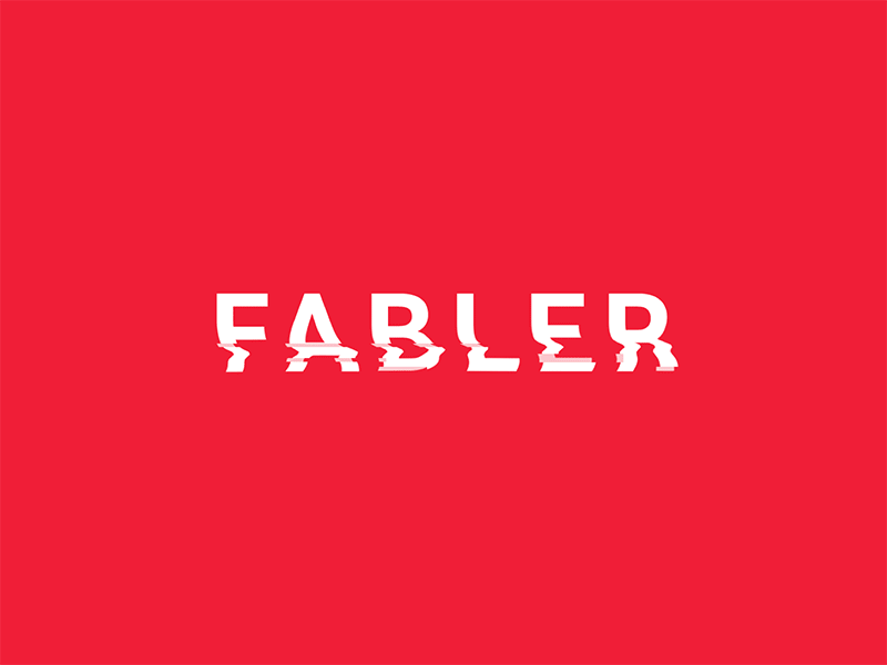 Fabler Logo: Glitch Concept bold red pink design graphic typography motion glitch branding brand identity logo