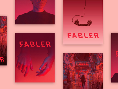 Fabler Poster Concepts art design glitch graphic graphic design horror photography pink poster red warp