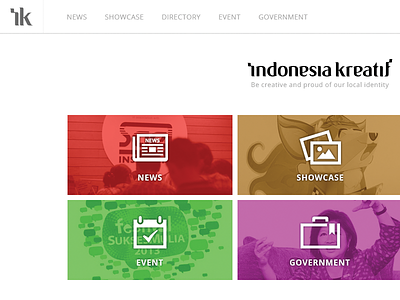 Indonesia Kreatif Homepage directory event government header homepage indonesia kreatif news parekraf portal showcase wordpress