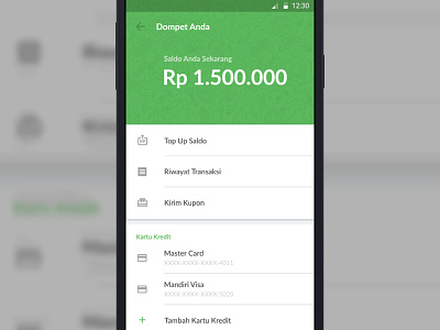 Android Material Design Wallet account android balance material design money wallet