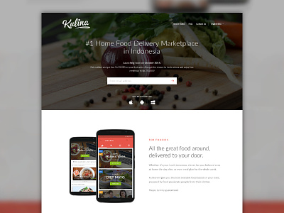Kulina Landing Page android apps food ios kulina landing page wordpress