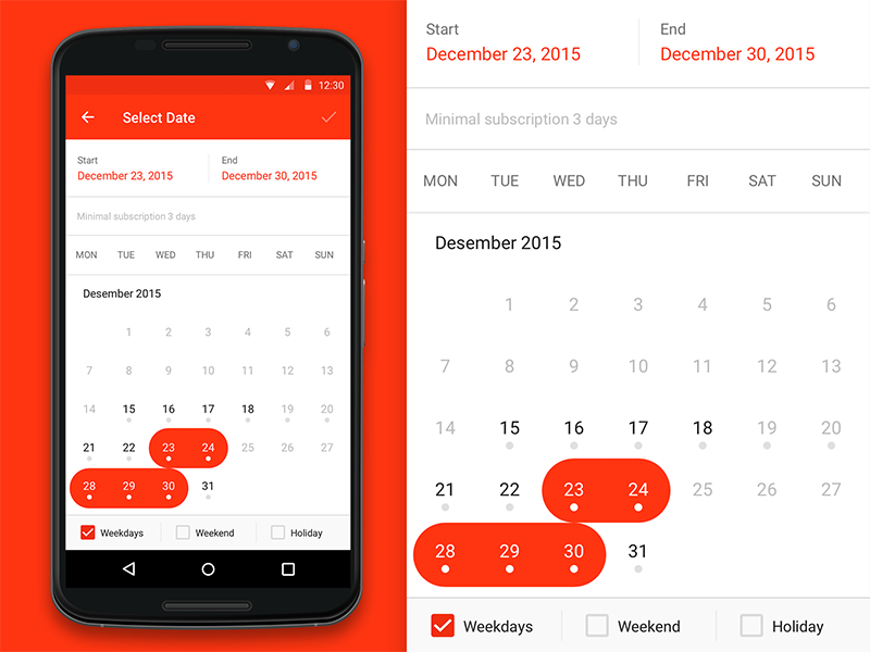 Date Range Picker By Murtiono Widi On Dribbble