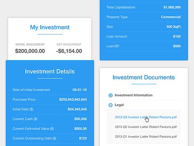 Investment SIdebar app dashboard investment money panel sidebar ui web