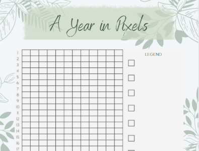 A Year in Pixels Tracker branding design organization planner printable tracker