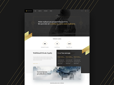 Wolfs - website design black design gold ui ux web webdesign