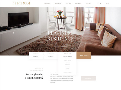 Platinum Residence design web webdesign white