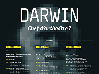 Darwin, chef d'orchestre ? darwin editorial flyer layout ligature monospaced music program science scientific