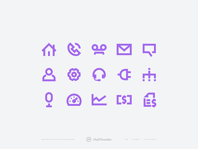 HubThunder - Custom icons app call design icon kit icons phone product purple startup telecom