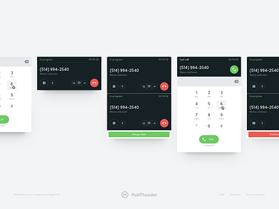 HubThunder - Call Card cards component design system material product startup toolkit ui