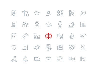 City of Montreal Icon Set design system iconography icons iconset line art lines linework