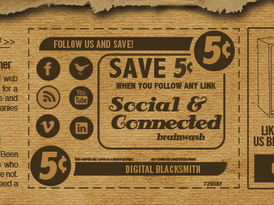 Social Footer Coupon coupon footer social web design