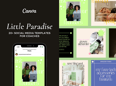 Little Paradise Social Media Templates branding canva templates graphic design illustration social media marketing social media templates