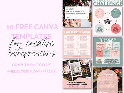 10 Free Canva Templates for Creative Entrepreneurs branding canva templates design graphic design illustration logo social media marketing social media templates