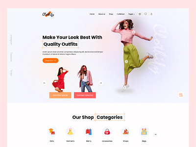 Clothify - Shopping Website branding clothing website design ecommerce website expert design graphic design landing page latest modern popular shopping website trending ui ui design ux web design website website design