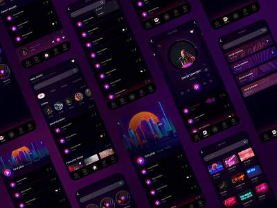 My Music - Music Player App app design application application design branding dark design expert design graphic design latest modern music music app music application music player neon popular trending ui ui ux design ux