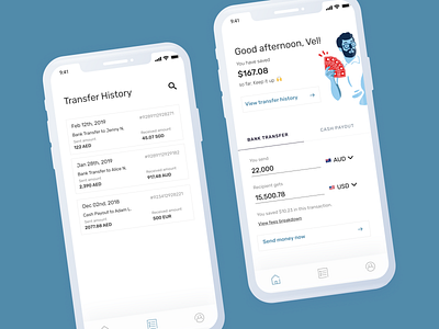 Borderless Money Transfer App app finance fintech flat money app money transfer ui ux