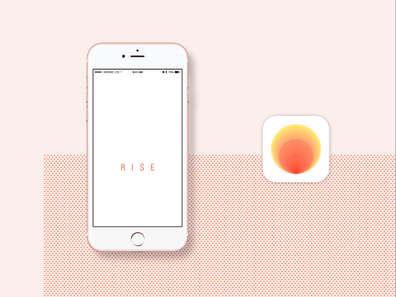 Rise app branding clock identity ios iphone sun sunrise ui ux