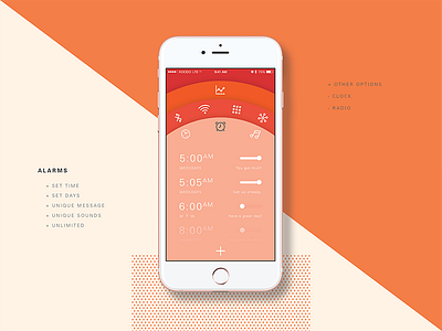 Rise - Alarms app branding graphic design ios philips rebrand redesign rise sunrise ui ux warm