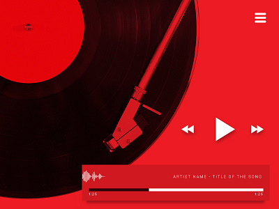 Ui009 - Music Player 009 dailyui music musicplayer player red vinyl