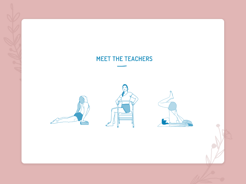 Meet the yoga teachers! animated gif animation branding illustration minimal ui web yoga