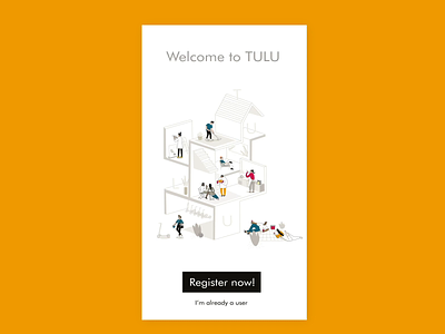 TULU Welcome screen animated gif animation app branding design illustration illustrator ui ux vector