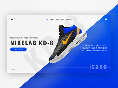 NikeLab KD-8 Website Concept concept debut landing page nike nikelab sketchapp ui user experience user interface ux web interface work in process
