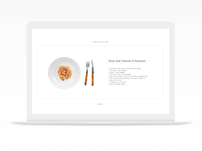 Single Serving Club - Minimal Recipe Concept blog cms minimal recipes