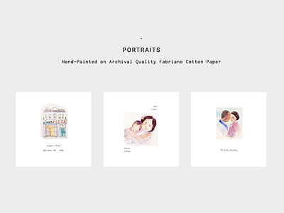 Portrait section design study branding brooklyn browse ecommerce product shop watercolor