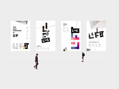Poster Set graphic design lift poster typography