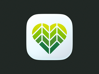 Bio Heart icon! app bio brand branding figma gradient green heart icon illustration logo love mark plant rebranding saas symbol