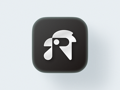 R for Rooster! app app icon brand branding chicken figma icon illustration letter logo mark neumorphism noise r rooster saas startup texture type