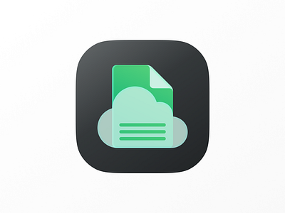 Cloud Docs! app app icon brand branding cloud clouds doc docs figma glass green icon icons illustration ios logo mark saas startup symbol