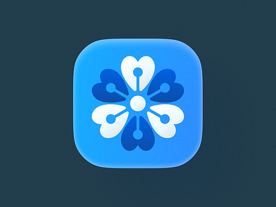 Azzurro! app app icon blue brand brand identity branding figma flower gradient icon illustration leaf logo mark mobile plant rose saas startup symbol