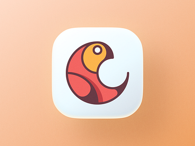 Parrot android app bird birds brand branding duolingo figma icon illustration ios logo mark mobile parrot red saas startup symbol wings