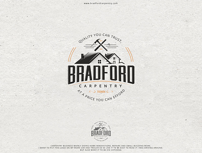 Bradford Carpentry logo carpenter carpentry logo logodesign vintage design vintage logo woodcutter