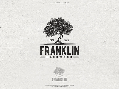 Franklin Hardwood carpentry flooring franklin hardwood logo logodesign tree tree logo wood wood logo