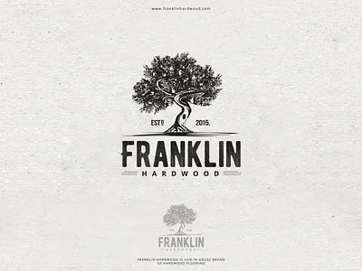 Franklin Hardwood carpentry flooring franklin hardwood logo logodesign tree tree logo wood wood logo