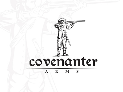 Covenanter Arms logo arms logo guns logo male rifle logo shooter soldier