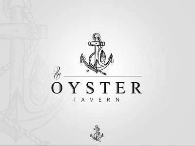 Oyster tavern anchor bar logo illustrtion logo logodesign ocean oyster oyster logo rope sailor tavern see logo tavern logo