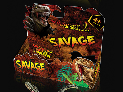 Dinosaur Savage package design box design dinos dinosaur dinosaur package dinosaur toy package dinosaur toys dinosaurs mockup package package design toy