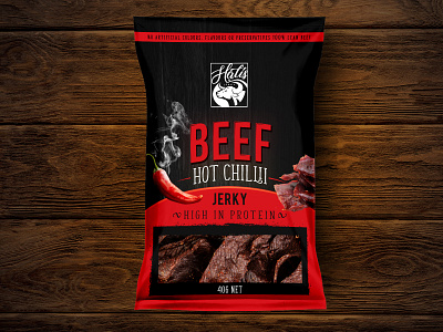 Hot Chili Beef Jerky package design