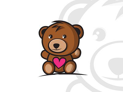 Cute Bear logo illustration