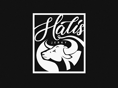 Halis Beef Jerky logo beef beef jerky black branding cow dark design food graphic design illustration logo logo design package package design pouch