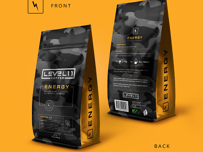 Level 11 coffee package design mockup