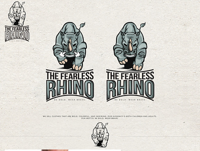 The Fearless Rhino animal logo cahrging illustration logo rhino rhino illustration rhino logo rhinoceros rhinos